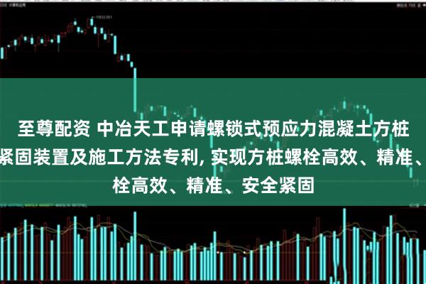 至尊配资 中冶天工申请螺锁式预应力混凝土方桩螺栓插杆紧固装置及施工方法专利, 实现方桩螺栓高效、精准、安全紧固